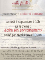 Michèle Rakotoson animé "Ecrire son environnement" Atelier d'écriture - Mille feuilles librairie café