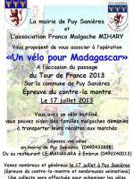 Opération un vélo pour Madagascar à Puy Sanières