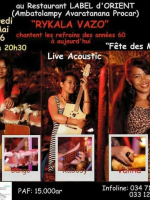 Rykala Vazo live acoustic au restaurant label d'Orient Ambatolampy Avaratanana Procar