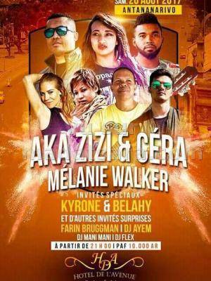 Aka Zizi, Cera, Melanie Walker, Kyrone, Belahy en concert Hotel de l'Avenue (HDA) Analakely