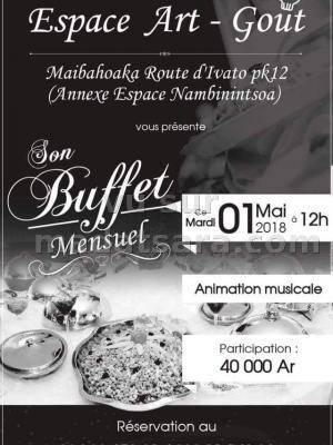 Buffet mensuel Restaurant Hotel Art'Gout Mandrosoa Ivato