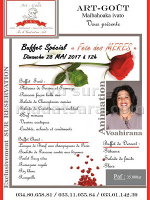 Buffet spécial fête des mères - Restaurant Hotel Art'Gout Mandrosoa Ivato‍