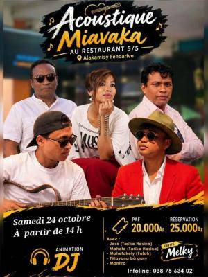 Acoustique miavaka Resto 5/5 - Cabaret avec José (Tarika Hasina), Mahefa (Tarika Hasina), Mahefa kely, Fitiavana BàGasy, Melky