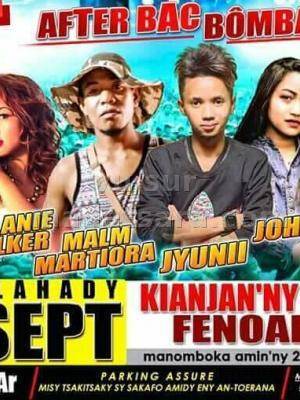 jyuni, Malm Martiora, Johane, Daroche, Melanie Walker, Bolo Pix After bac bômba be Kianjan'ny Masera Fenoarivo