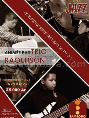 Soirée jazz Trio Raoelison Tamboho Restaurant Tana Water Front Ambodivona