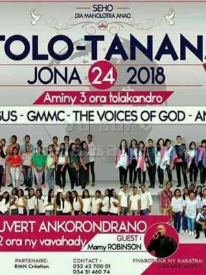 Tolo-tanana Stade couvert Ankorondrano The Singers Of Jesus, Gmmc, The Voices Of God (VOG), Ny Antso Fiderana