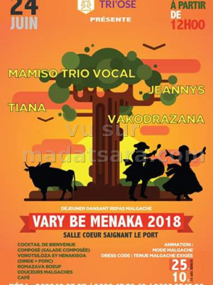 Vary be menaka 2018 - Mamiso Trio Vocal , Jeannys, Vakodrazana, Tiana‍  - Salle Coeur Saignant Le Port