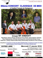 86è concert classique de Midi - IFM - Institut Français de Madagascar‍ avec Le Groupe Ny Andovy