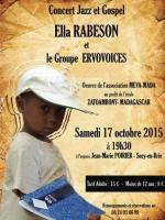 Concert Jazz et Gospel avec Ella Rabeson et le Groupe Ervovoices à l'Espace Jean-Marie Poirier Sucy en Brie