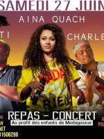 Aina Quach, Charles kely et Titi - repas concert au profit des enfants de Madagascar à la salle des fêtes Damazan