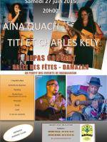 Aina Quach, Titi et Charles Kely repas concert à la salle des fêtes Damazan