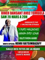 Asaramanitra nouvel an Malagasy Diner dansant avec Tombola invité spécial Henri Ratsimbazafy