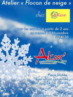 Atelier flocon de neige chez Akoor Digue‍ pour les enfants à partir de 2 ans