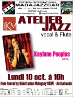 Atelier Jazz vocal & flute avec Kaylene Peoples (USA) IKM Ivon-toeran'ny Kolontsaina Malagasy‍