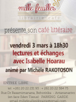 Café littéraire lectures et échanges avec Isabelle Hoarau animé par Michèle Rakotoson‍ - Mille feuilles Librairie Café Behoririka‍