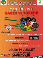 Can en live - Barea vs Tunisie - Club House Université d'Antananarivo‍
