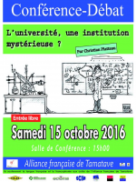 Conférence-Débat - L'Université, une institution mystérieuse - AF - Alliance Française Toamasina‍