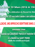 Conférence Le nouvel an malgache, une approche identitaire dans l'interculturalité à la mairie de Saint Pierre