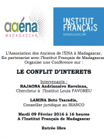 Conférence sur le conflit d'intérêt à l'Institut Français de Madagascar