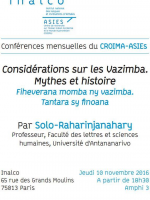 Considérations sur les Vazimba - mythes et histoire - par Solo-Raharinjanahary - Inalco‍