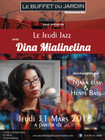 Dina Mialinelina accompagnée par Njaka Clav & Hents Bass - Le Jeudi Jazz au Buffet du Jardin Antaninarenina
