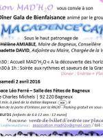 Diner Gala de bienfaisance animé par le groupe Macadencecar à l'Espace Léo Férré Bagneux