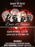 Duos d'amour spectacle concert à l'Insomnia