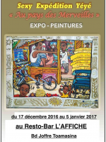 Expo-peintures - Sexy expédition Yéyé - Au pays des merveilles - Affiche Resto Bar Toamasina‍