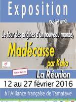 Exposition peinture Le tour des origines d'un nouveau monde Madécasse par Kako à l'Alliance Française de Toamasina