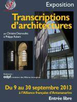 Exposition Transcriptions d'Architectures par Christine Desmoulins et Philippe Robert à l'Alliance