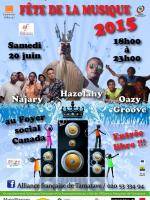 Fête de la musique avec l'Alliance française de Tamatave avec les groupes : HAZOLAHY, NAJARY et OAZY Groove