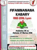 Fifaninanana Kabary RNS 2016 - Lyon - Lohahevitra : Ny kolontsaina sy ny soatoavina malagasy aty ampitan-dranomasina