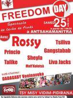 Freedom Day avec Rossy, Tsiliva, Gangstabab, Talike, Sheyla, Live Jacks, Dadagaby Voninavoko à Ants