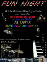 Fun Night - soirée cabaret dancing animée par Tsara Zik - Onyx
