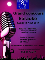 Grand concours Karaoke Beach Bar Ambatoloaka Nosy Be‍