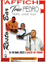 Trio Pedro - Concert - Affiche Resto Bar Toamasina