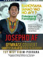 Joseph d'AF concert évangélique Gymnase couvert Mahamasina