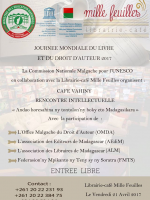 Journée mondiale du livre et du droit d'auteur 2017 - Mille feuilles Librairie Café Behoririka‍