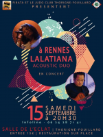 Lalatiana‍ , Rija Randrianivosoa‍ acoustic duo concert Salle de l'Eclat Thorigne-Fouillard