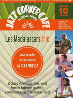 Les Madalascars trio en concert au Jazz Corner Cafe & Disquaire - Sommières - France‍