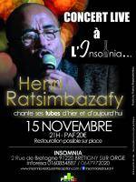 Le samedi 15 novembre 2014 à 21h00, Henri RATSIMBAZAFY chante en live ses tubes d'hier et d'aujourd