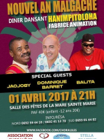 Nouvel an malgache - Diner dansant hanimpitoloha avec Jaojoby‍ & Balita‍ Salle des fêtes de la Mare Saint Marie‍