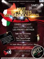 Nuit de toutes les générations Diner dansant animé par l'orchestre Les frères Arthur à la Salle