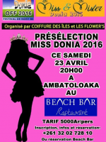 Présélection miss Donia 2016 à Beach Bar Ambatoloaka