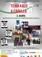 Quartet Junior, Madafeo, Gasy I Am, N'Ainako, As'Ka, Telo Sy Telo, La Chorale, Vilon'Androy, Tsiry Kely, Melikanto - Team Kalo A Capella - CGM Analakely, PK00 Soarano, IKM Antsahavola