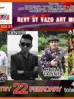 Revy sy vazo ary mozika Ony Rakotomalala, Mbola Talenta, Fanilo Poppin's, Antsaly TRASS Tsiadana