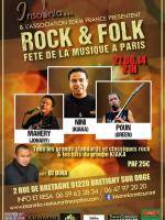Rock et Folk Fête de la musique à Paris avec Nini (Kiaka), Mahery (Johary), Poun (Green) à l'Inso