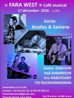 Soirée Beatles & Santana - Fara West Faravohitra‍ avec Datita Rabeson‍, Nali‍, Eric Rakotoary‍ & Titi Razakamiadana‍