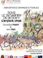 Sous le tamarinier de Betioky - Geneviève Marot & Jean Piso performance graphique et musicale à l'Alliance Française de Fianarantsoa