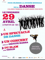 Spectacle de danse, concert avec le groupe Harea, Slam avec Yzolin à l'Alliance Française de Sainte-Marie